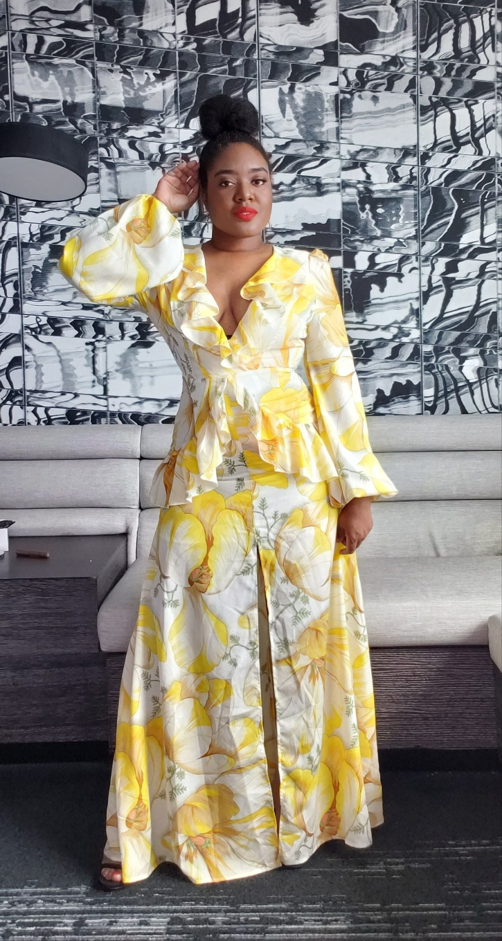 Floral Resort Dress (S,M,3X)